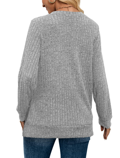 ✨Women's Casual V Neck Lightweight Tunic Sweateshirt