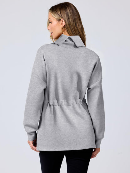 Women's Turtleneck Drawstring Waist Pullover Tops (Buy 2 Free Shipping)