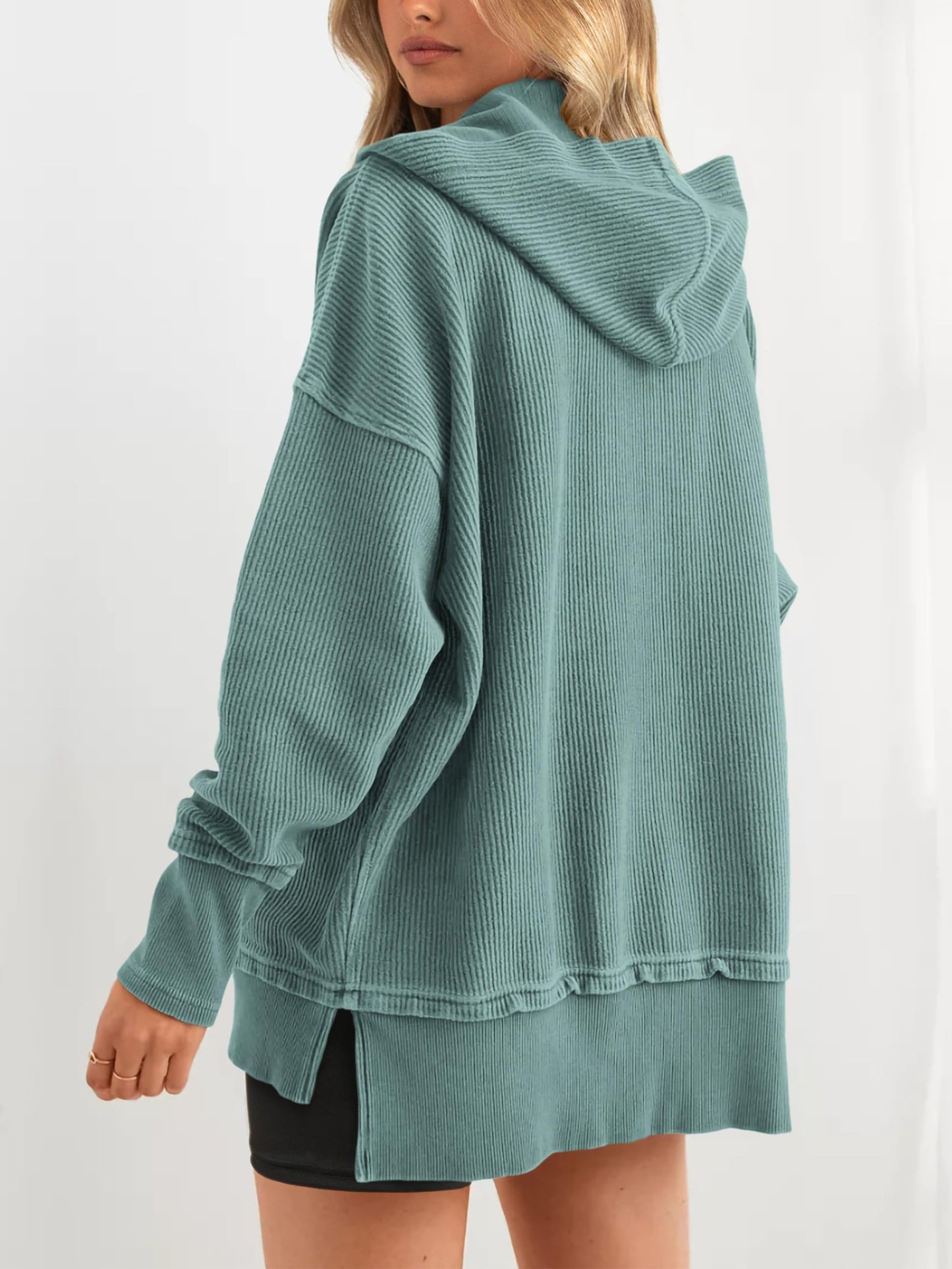 Limited time sale🔥Women's Oversized Button V Neck Hoodie