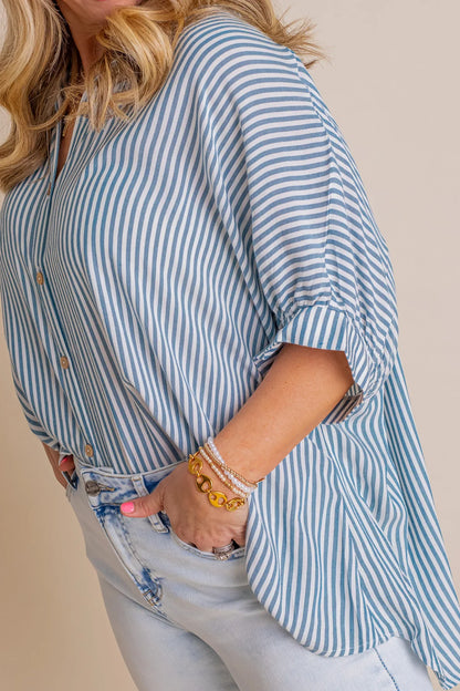 Limited time sale 🔥Women's Oversized Striped Loose Button-down Shirt