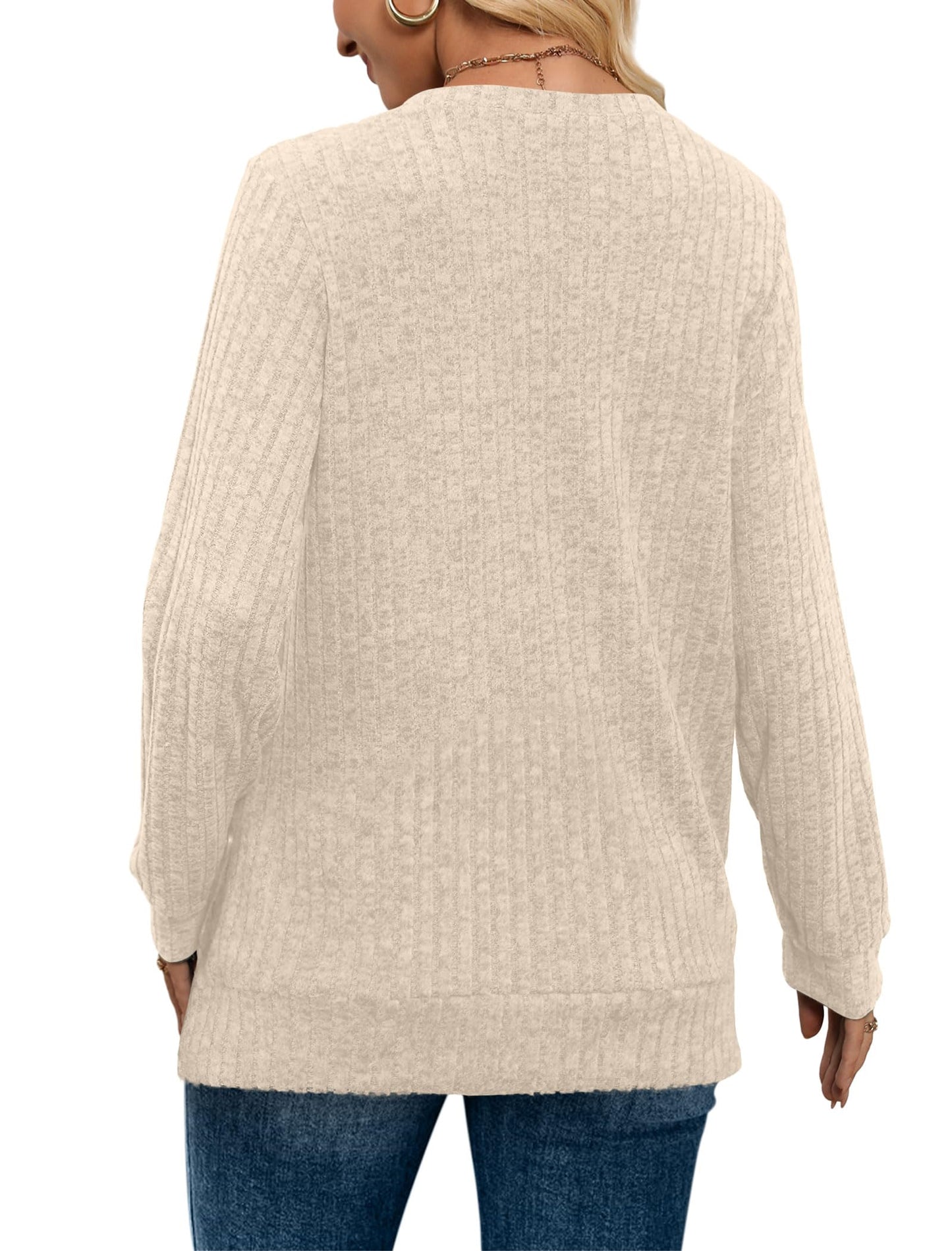 ✨Women's Casual V Neck Lightweight Tunic Sweateshirt