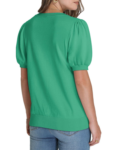 Women's Lightweight Puff Short Sleeve Sweater