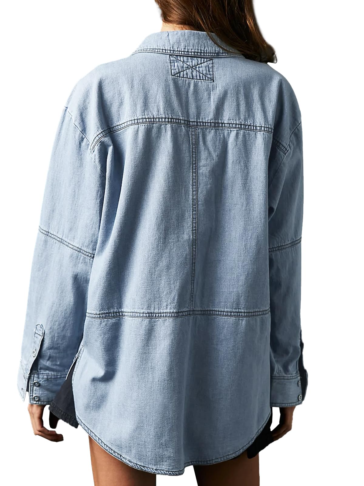 Limited time sale🔥Women's Denim V-Neck Pullover Shirt