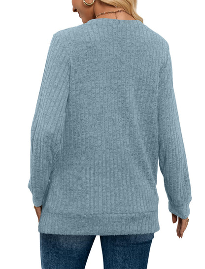 ✨Women's Casual V Neck Lightweight Tunic Sweateshirt