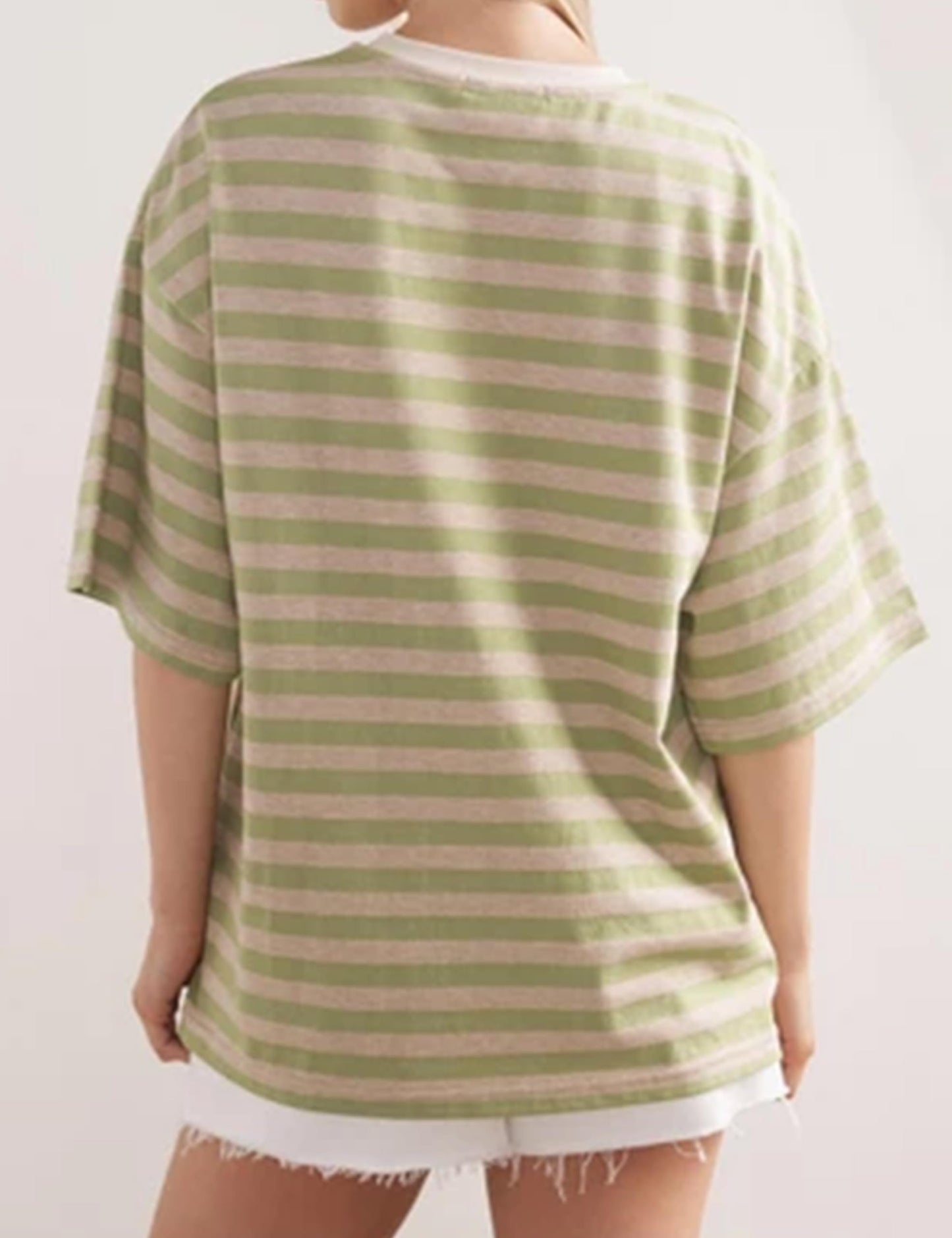 2024 Women Oversized Striped Short Sleeve T-Shirts