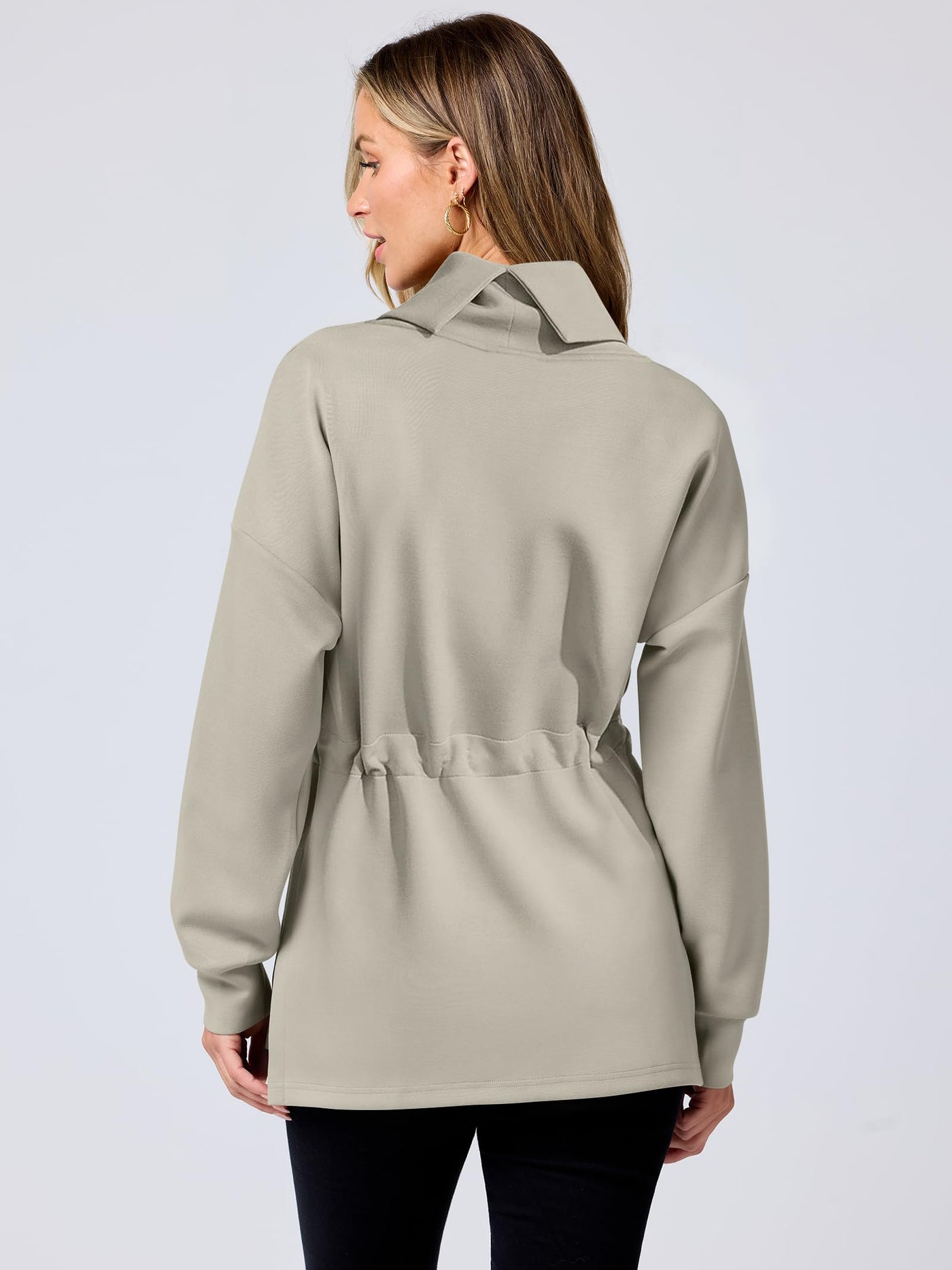 Women's Turtleneck Drawstring Waist Pullover Tops (Buy 2 Free Shipping)