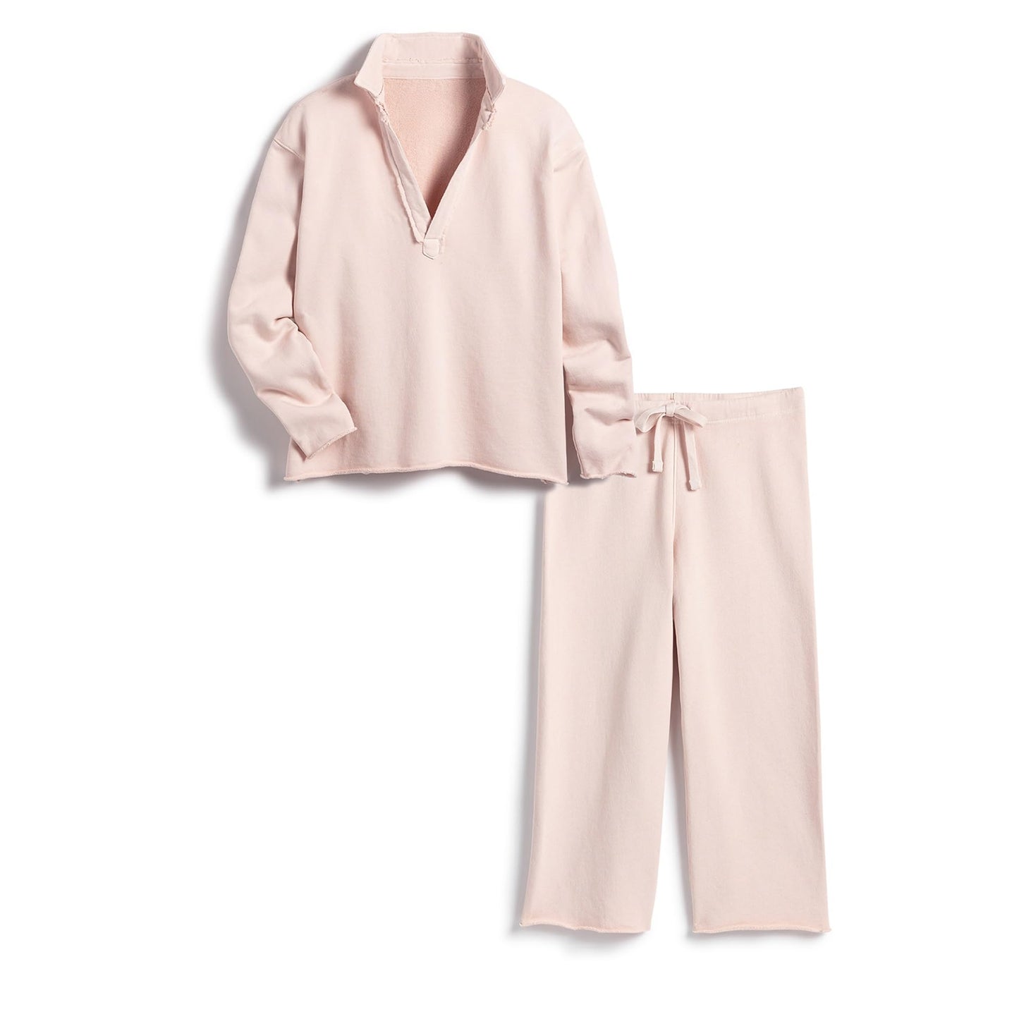 Women's V Neck Pullover Sweatshirts Wide Leg Pants Set