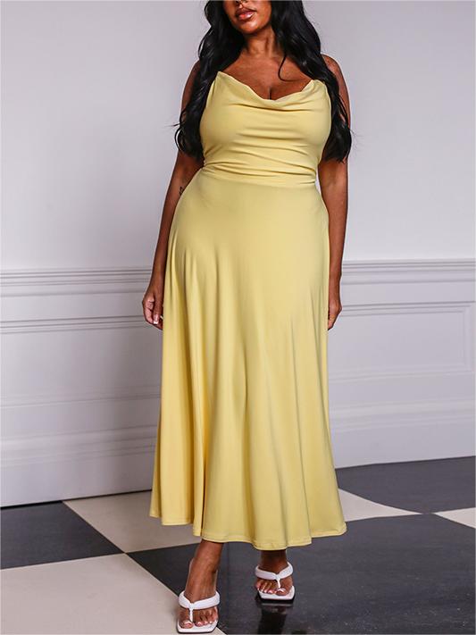 New Drape Suspender Dress with Built-in Bra (Buy 2 Free Shipping)