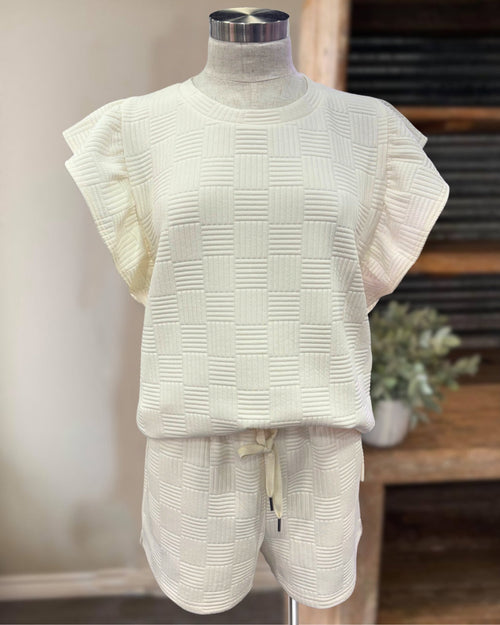 2024 New Women's Solid Textured Drawstring Shorts Set(Buy 2 Free Shipping)