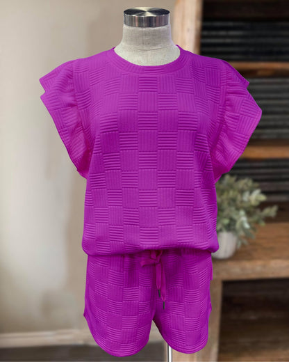 2024 New Women's Solid Textured Drawstring Shorts Set(Buy 2 Free Shipping)