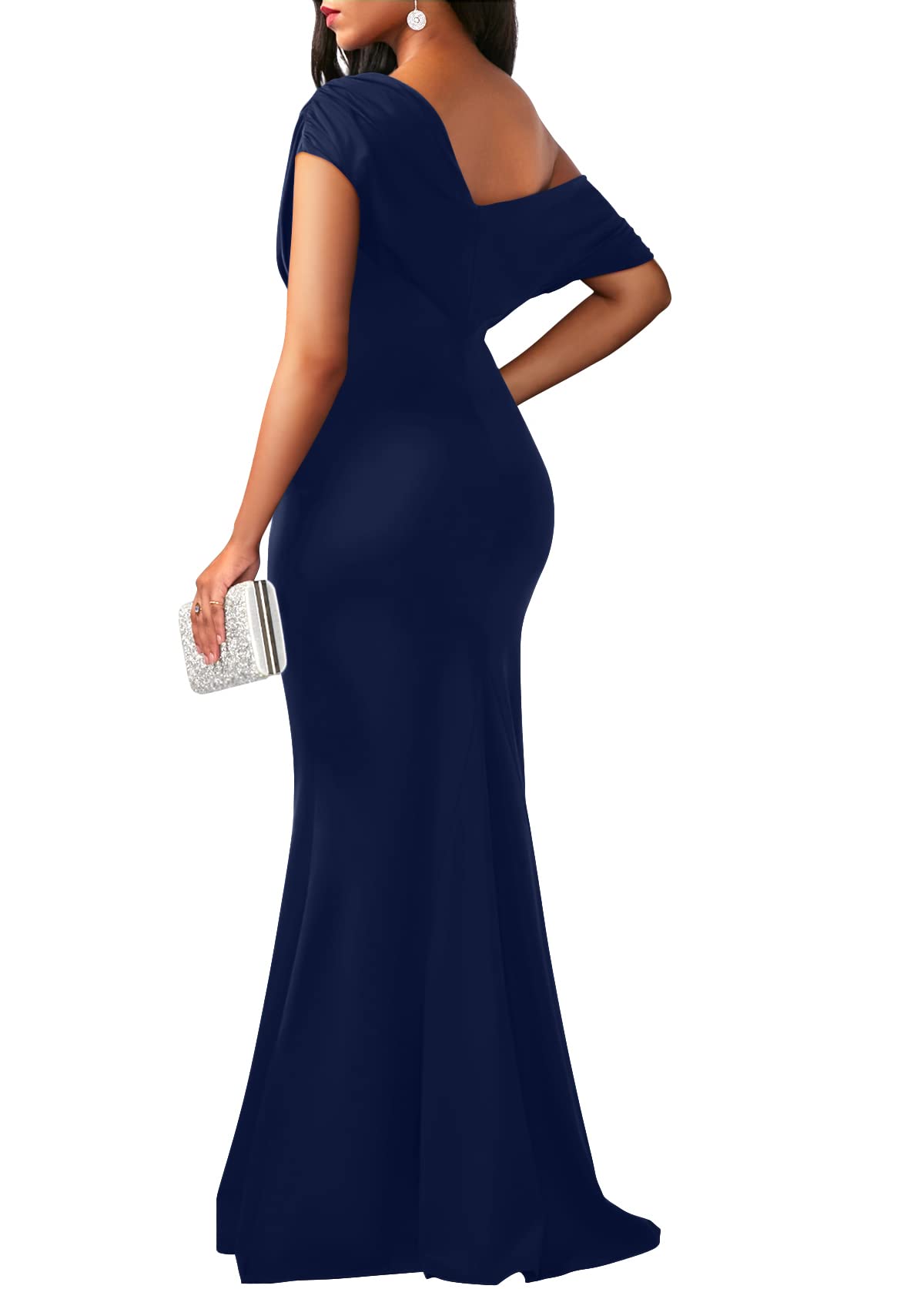 Women's Elegant Off Shoulder Bodycon Long Formal Party Evening Dress