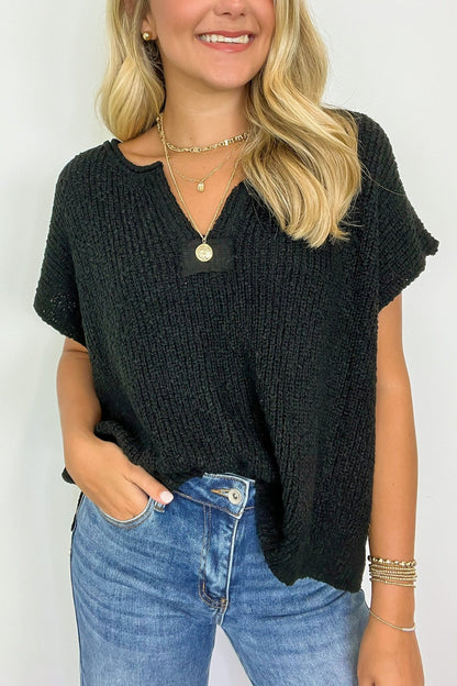 Hot Sale Women's V-Neck Side Slit Knit Top (Buy 2 Free Shipping)