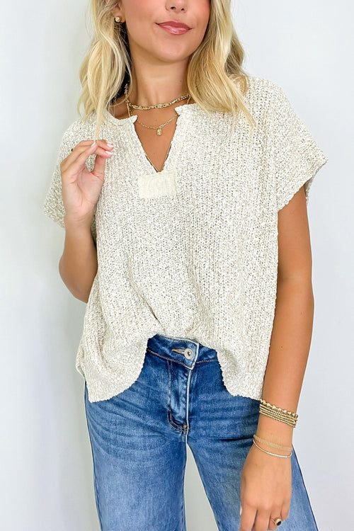 Hot Sale Women's V-Neck Side Slit Knit Top (Buy 2 Free Shipping)