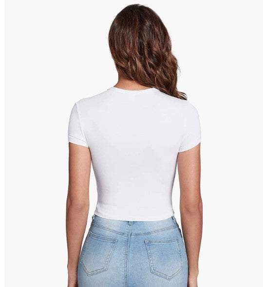 HOT SALE❤Women's Basic Teen T-Shirt Round Neck Short Sleeve Slim Fit Casual Crop Top（Buy 2 Free Shipping）