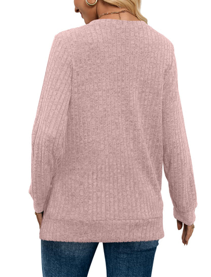 ✨Women's Casual V Neck Lightweight Tunic Sweateshirt