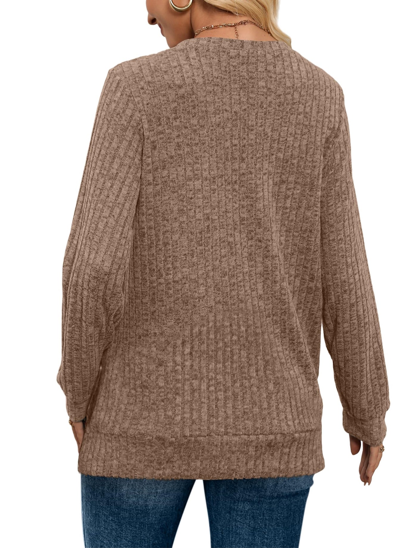 ✨Women's Casual V Neck Lightweight Tunic Sweateshirt