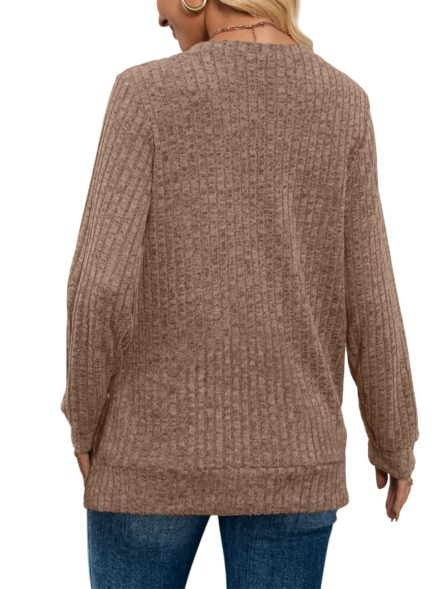 ✨Women's Casual V Neck Lightweight Tunic Sweateshirt