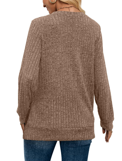 ✨Women's Casual V Neck Lightweight Tunic Sweateshirt