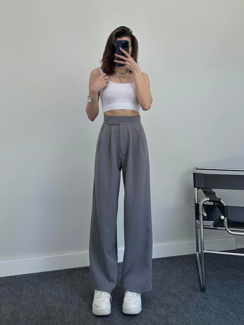 Nougat High Waist Fabric Trousers