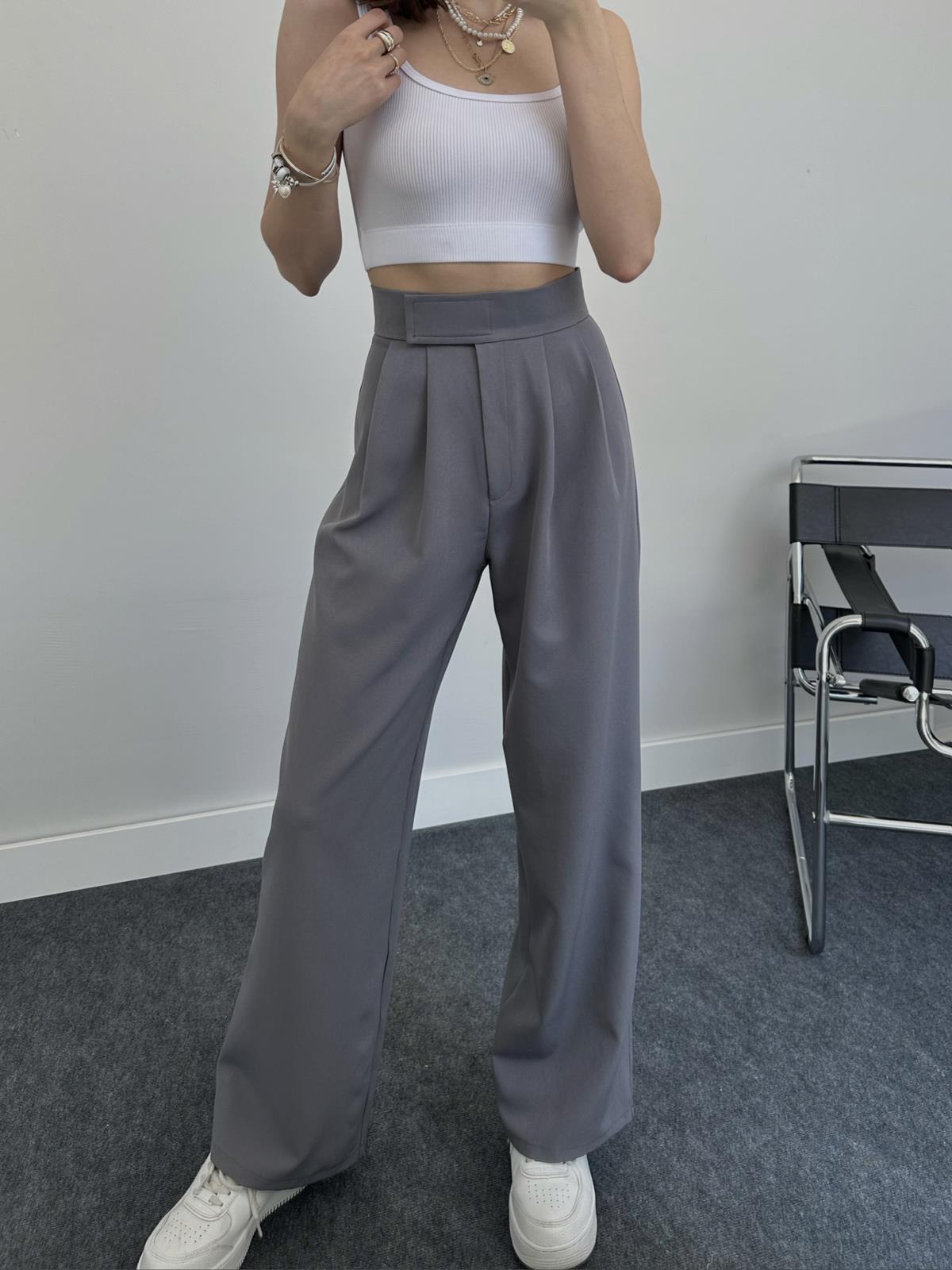 Nougat High Waist Fabric Trousers