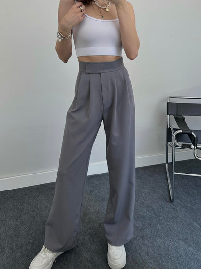 Nougat High Waist Fabric Trousers