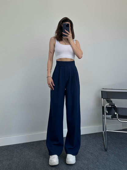 Nougat High Waist Fabric Trousers