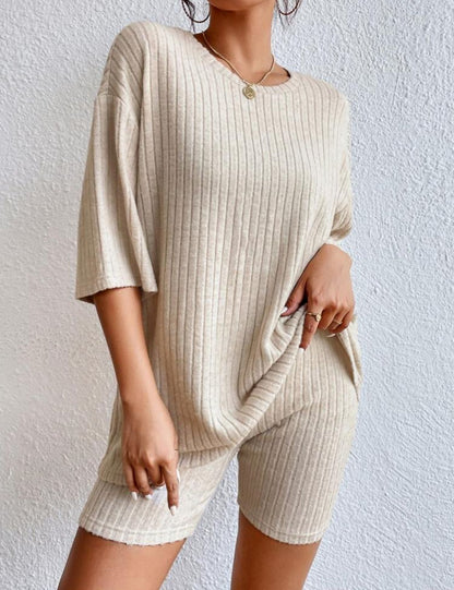 Summer Sale 2023🔥 🔥 Casual Round Collar Loose Shorts Set