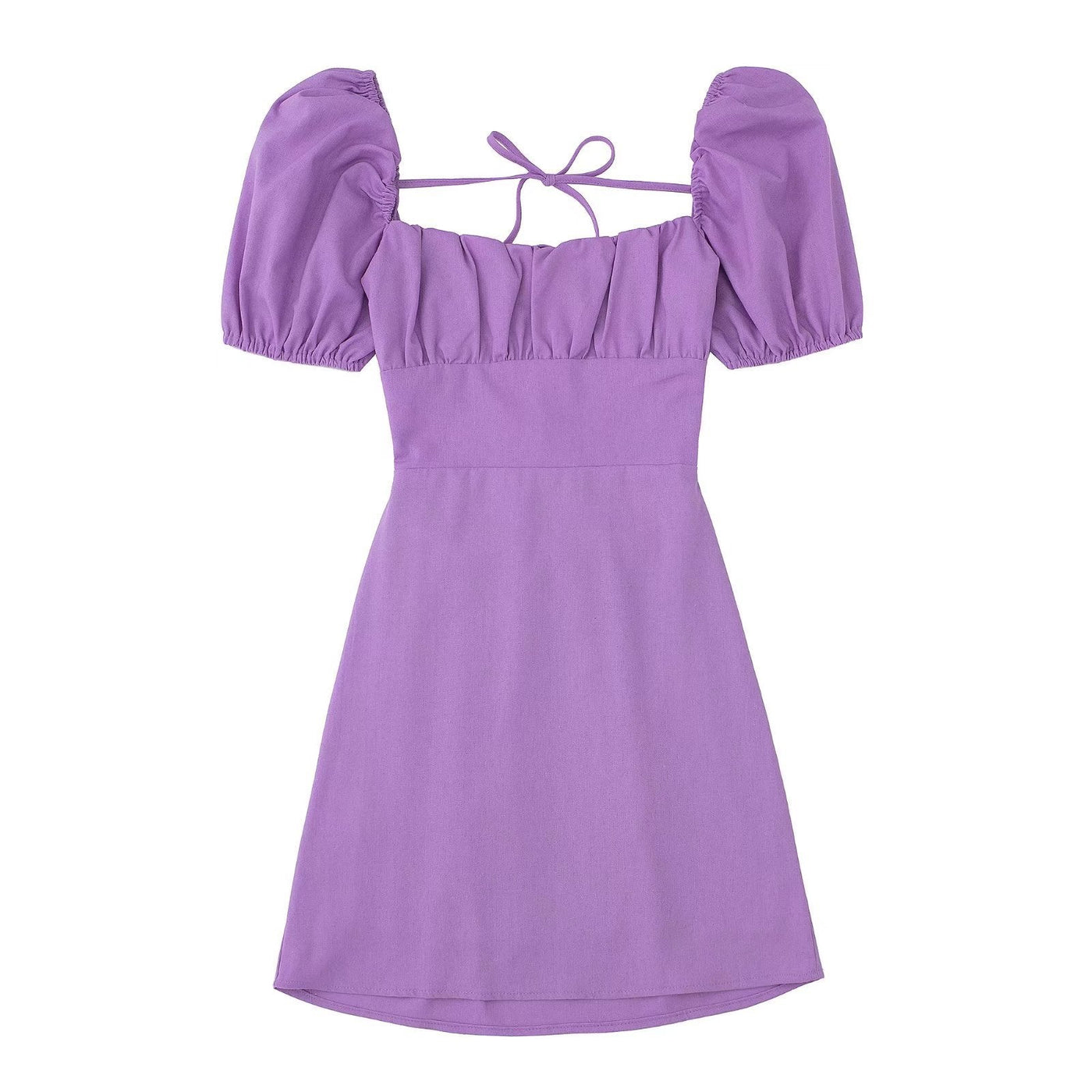 Dreamy spring dress with puff sleeves