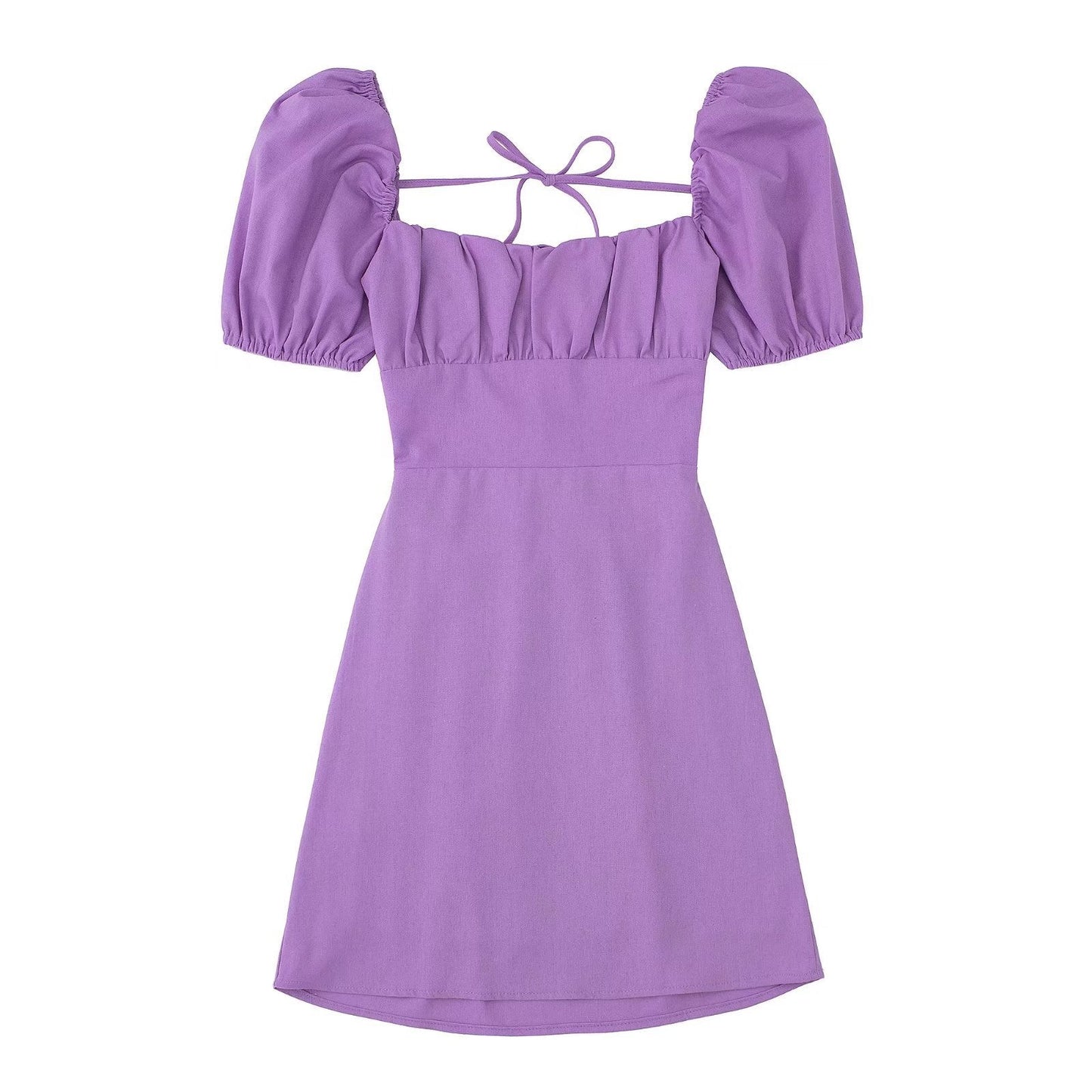 Dreamy spring dress with puff sleeves