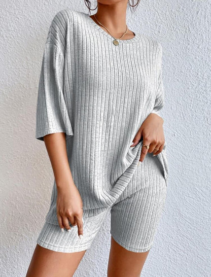 Summer Sale 2023🔥 🔥 Casual Round Collar Loose Shorts Set