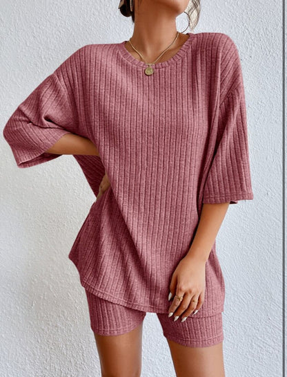 Summer Sale 2023🔥 🔥 Casual Round Collar Loose Shorts Set