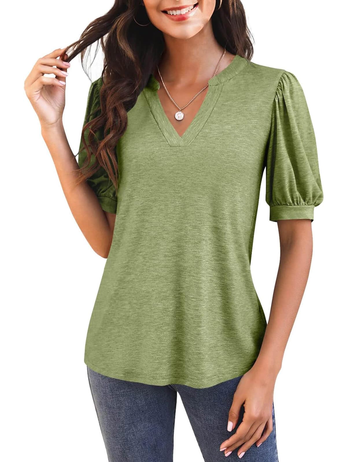 Hot Sale🔥Puff Sleeve Loose Dressy Blouses