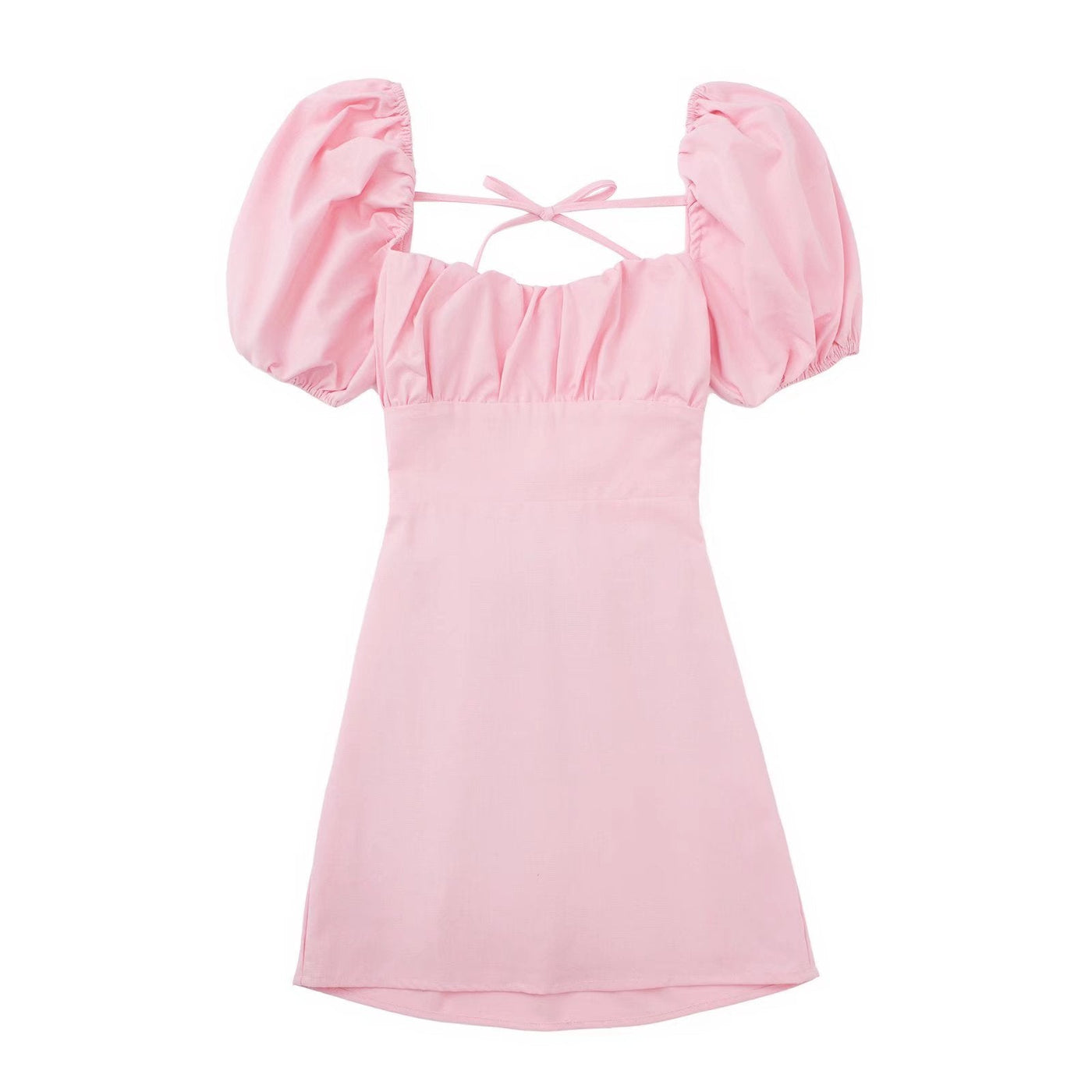 Dreamy spring dress with puff sleeves