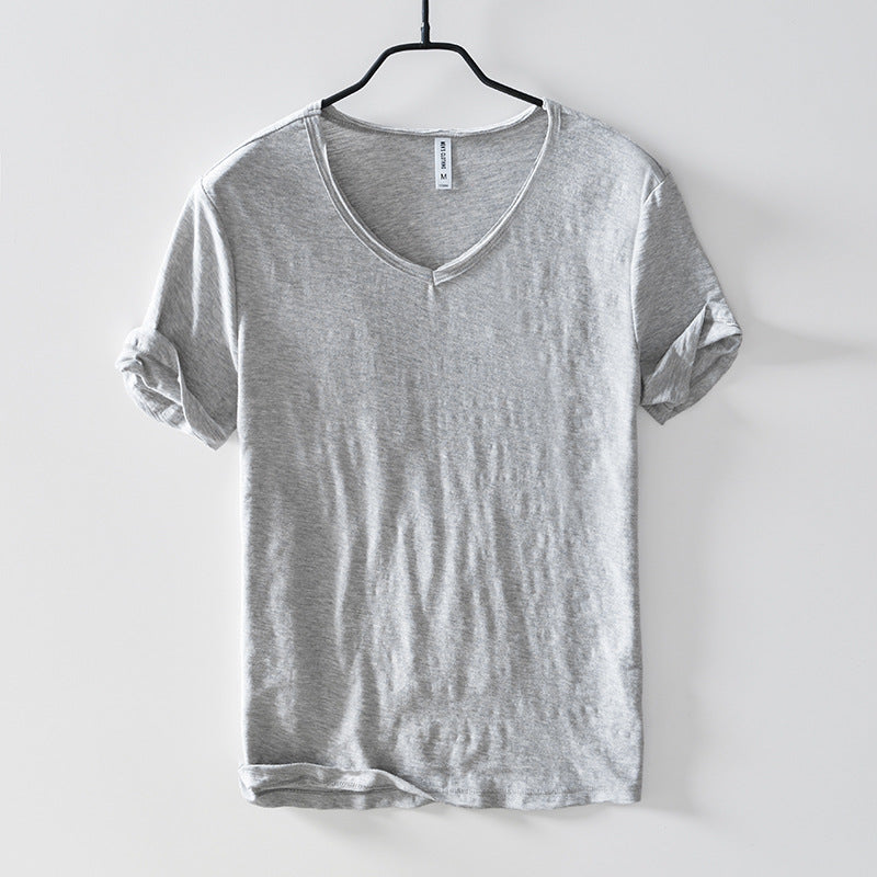 Breathable Solid Color Short Sleeves