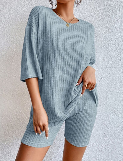 Summer Sale 2023🔥 🔥 Casual Round Collar Loose Shorts Set