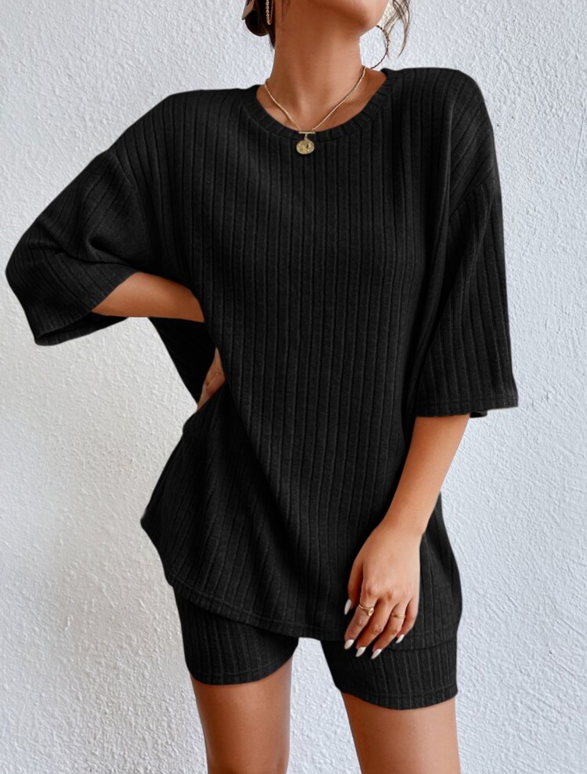 Summer Sale 2023🔥 🔥 Casual Round Collar Loose Shorts Set