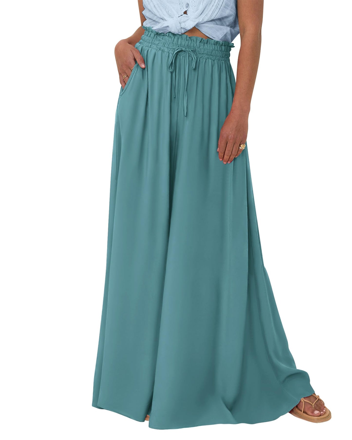 Women's Casual Flowy High Waist Wide Leg Pants(Buy 2 10% OFF)