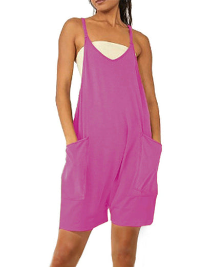 Sleeveless Romper with Pockets