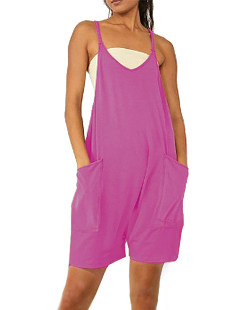 Sleeveless Romper with Pockets