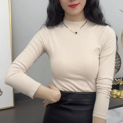 Off-Season Special Promotion 50% OFF 🔥Women's Mock Neck Turtleneck Shirt Long Sleeve  Tee Tops