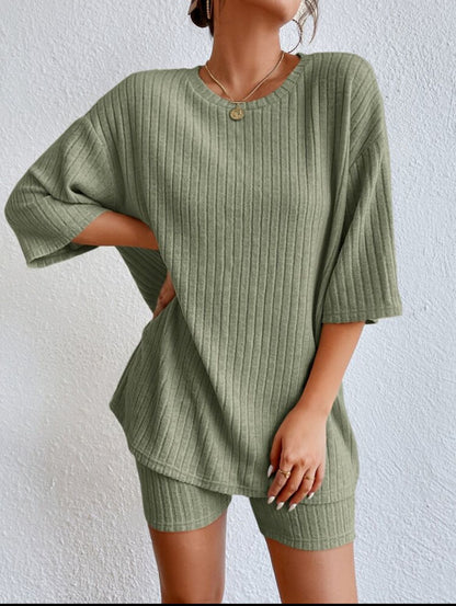 Summer Sale 2023🔥 🔥 Casual Round Collar Loose Shorts Set