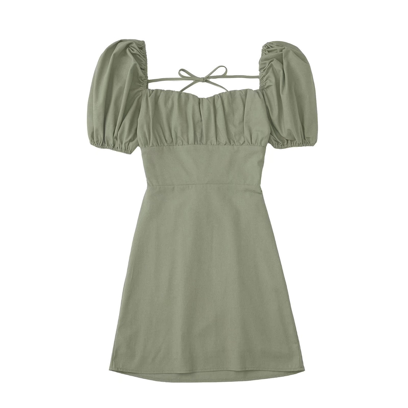Dreamy spring dress with puff sleeves