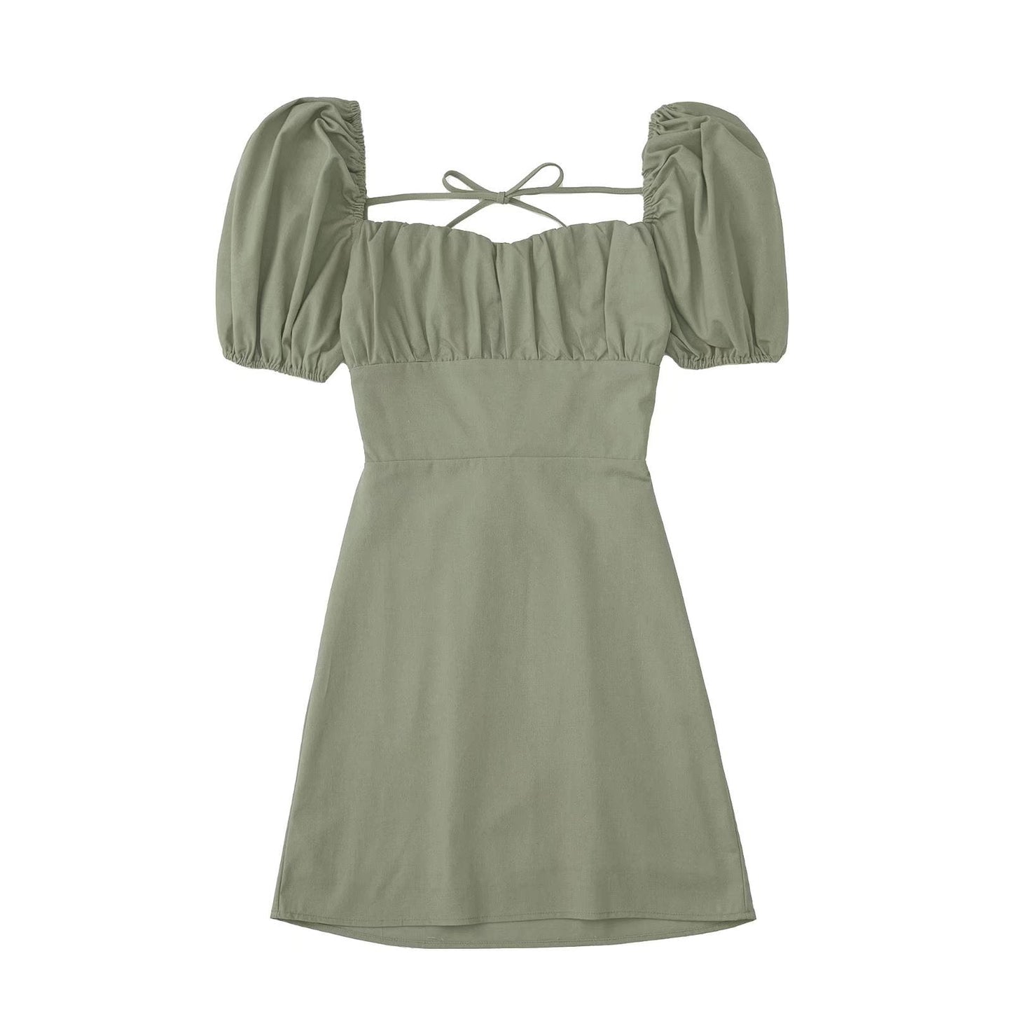Dreamy spring dress with puff sleeves