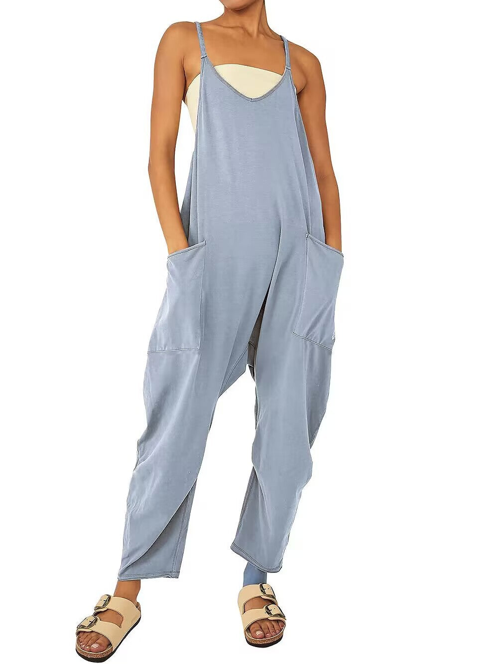 New Wide Leg Jumpsuit with Pockets