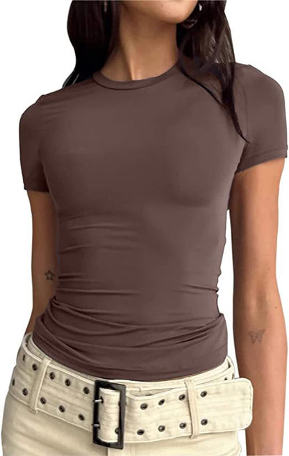 Slim Fit Short Sleeve Crew Neck Tight T Shirts