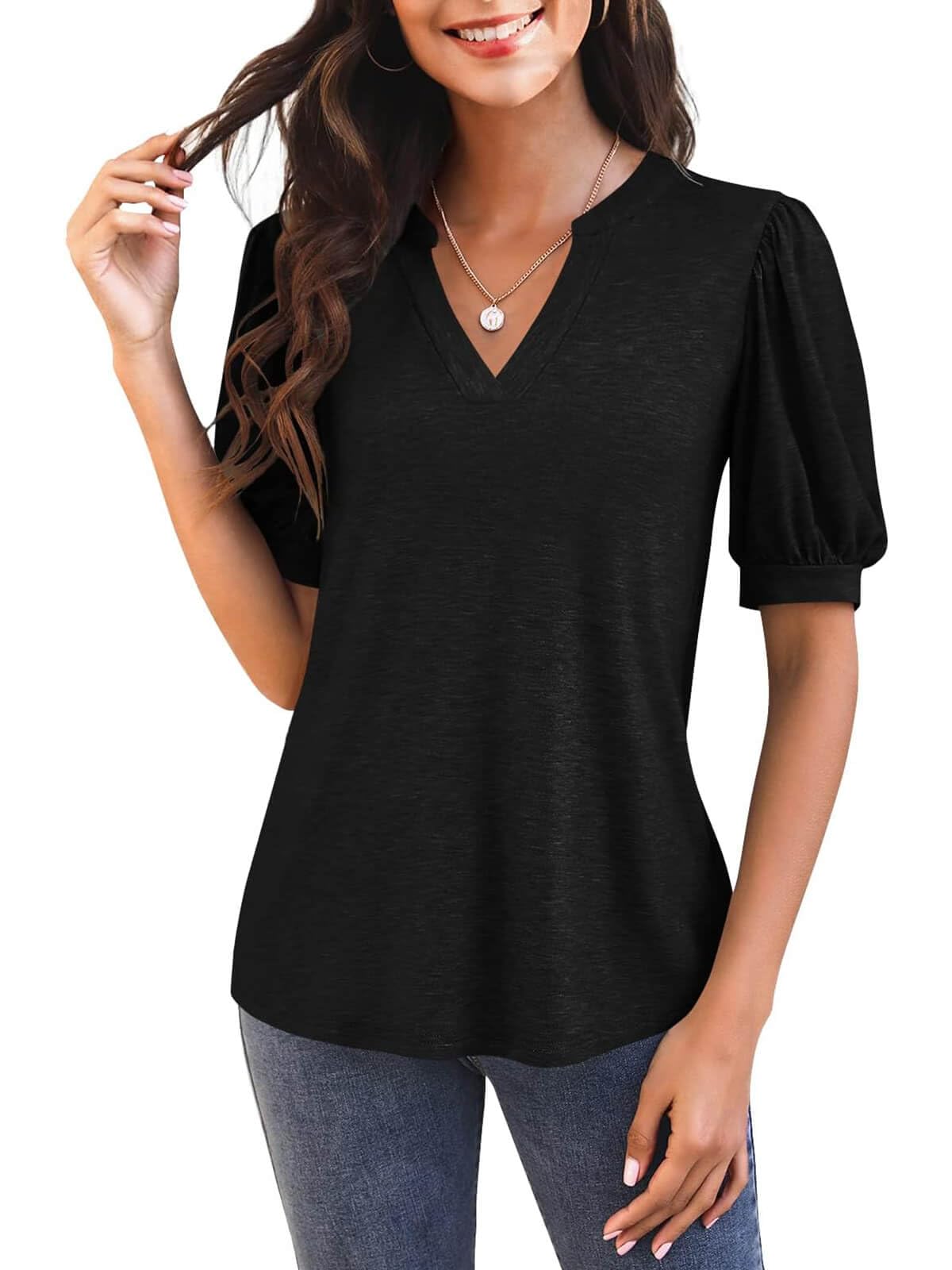 Hot Sale🔥Puff Sleeve Loose Dressy Blouses