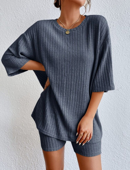 Summer Sale 2023🔥 🔥 Casual Round Collar Loose Shorts Set