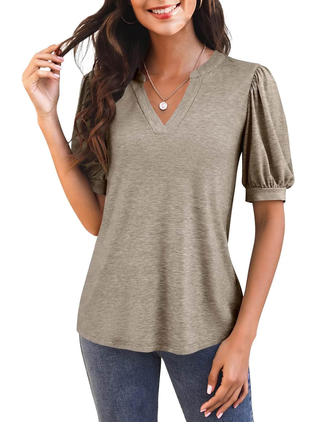 Hot Sale🔥Puff Sleeve Loose Dressy Blouses