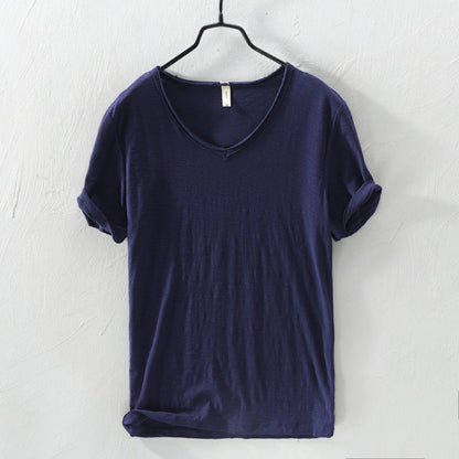 Breathable Solid Color Short Sleeves