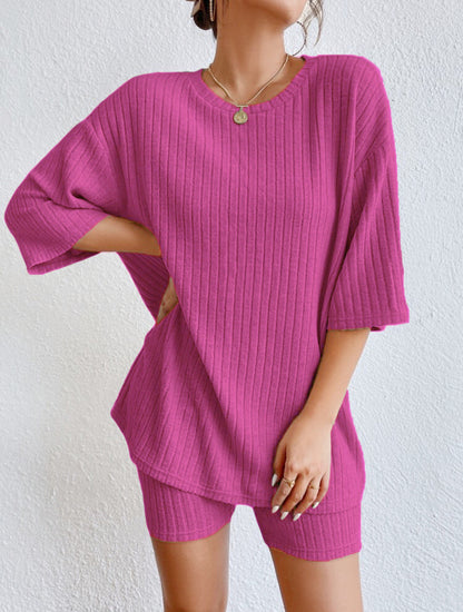 Summer Sale 2023🔥 🔥 Casual Round Collar Loose Shorts Set